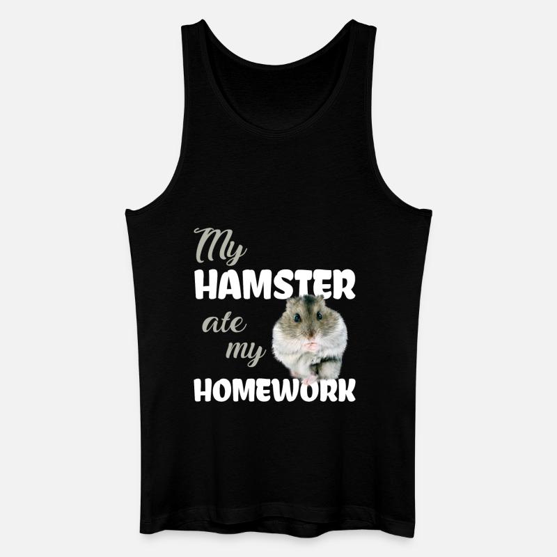 Devoirs de hamster drôle disant - Débardeur bio Homme - noir