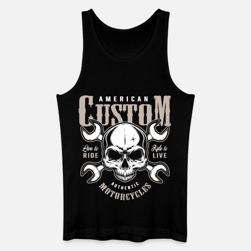 custom motorcycles biker - Men’s Organic Tank Top - black
