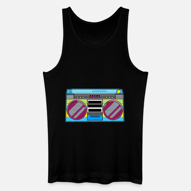 Ghettoblaster - Männer Bio Tank Top - Schwarz