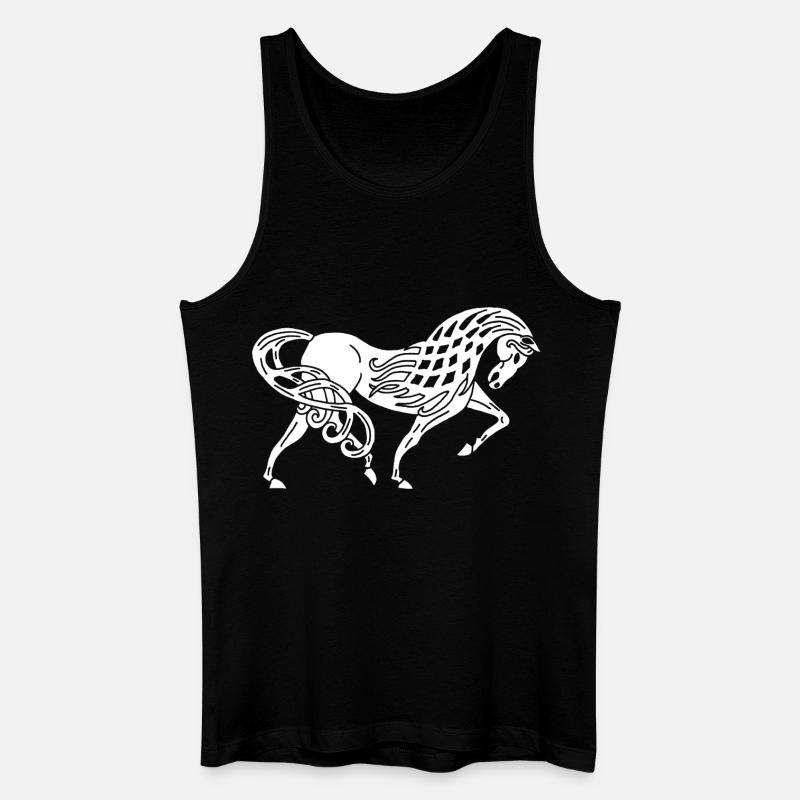 Keltisches weißes Pferd - Männer Bio Tank Top - Schwarz