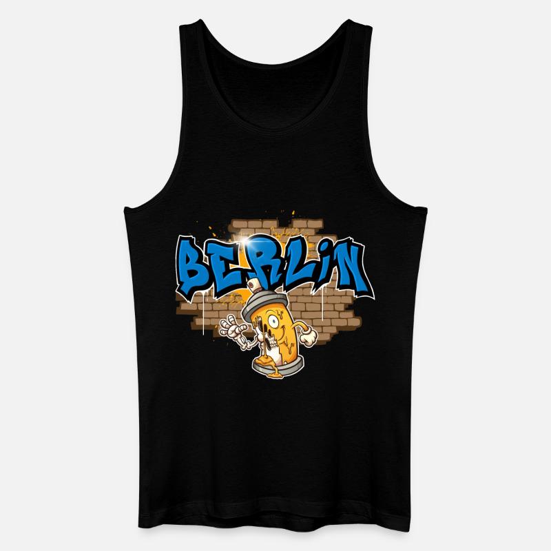 Berlin Graffiti - Männer Bio Tank Top - Schwarz