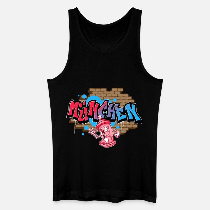 München Graffiti - Männer Bio Tank Top - Schwarz