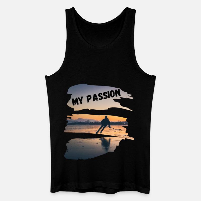 Eishockey Leidenschaft - Männer Bio Tank Top - Schwarz