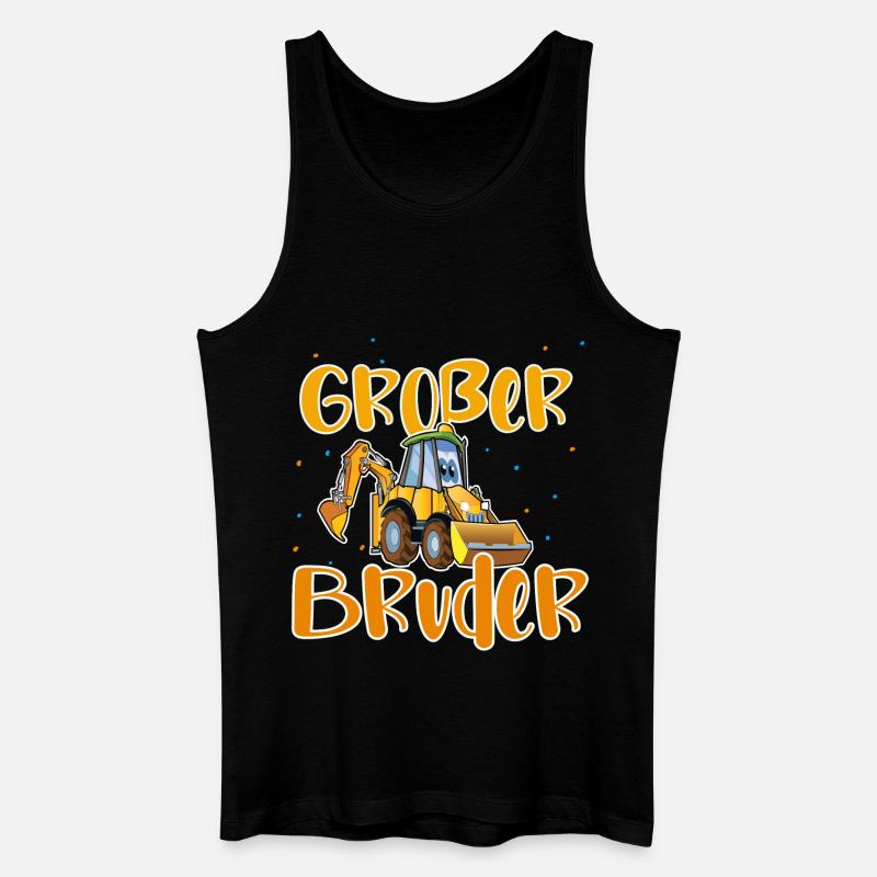 Großer Bruder Bagger - Männer Bio Tank Top - Schwarz
