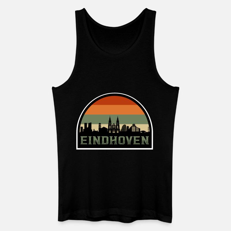 Eindhoven Pays-Bas Skyline Souvenir Drapeau Hollandais - Débardeur bio Homme - noir