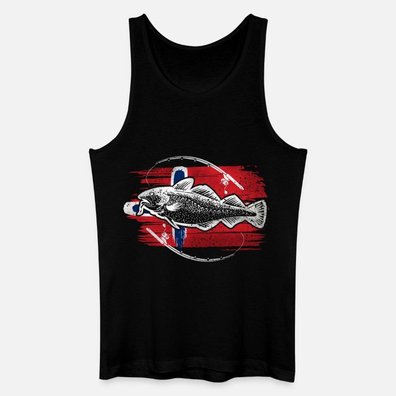 Norwegen Angeln Dorsch - Männer Bio Tank Top - Schwarz