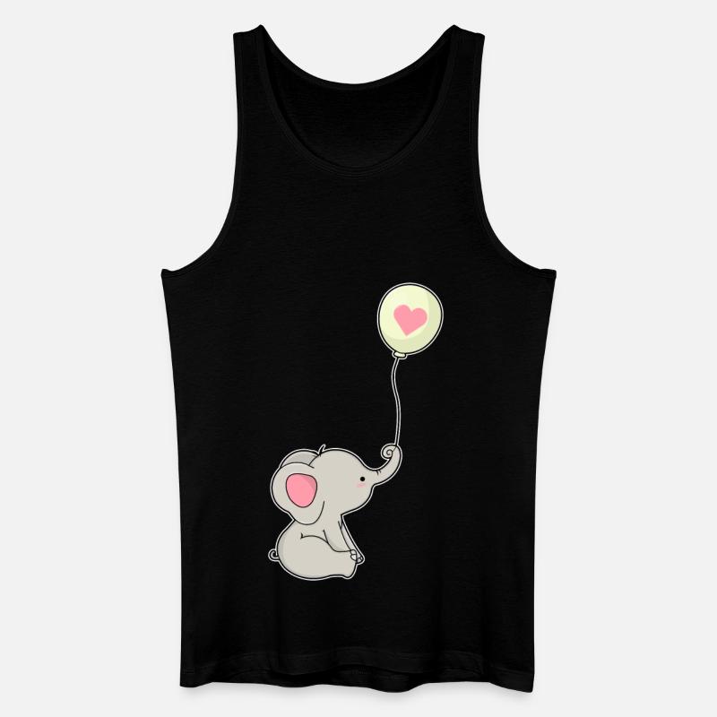 Elefant Luftballon  - Männer Bio Tank Top - Schwarz