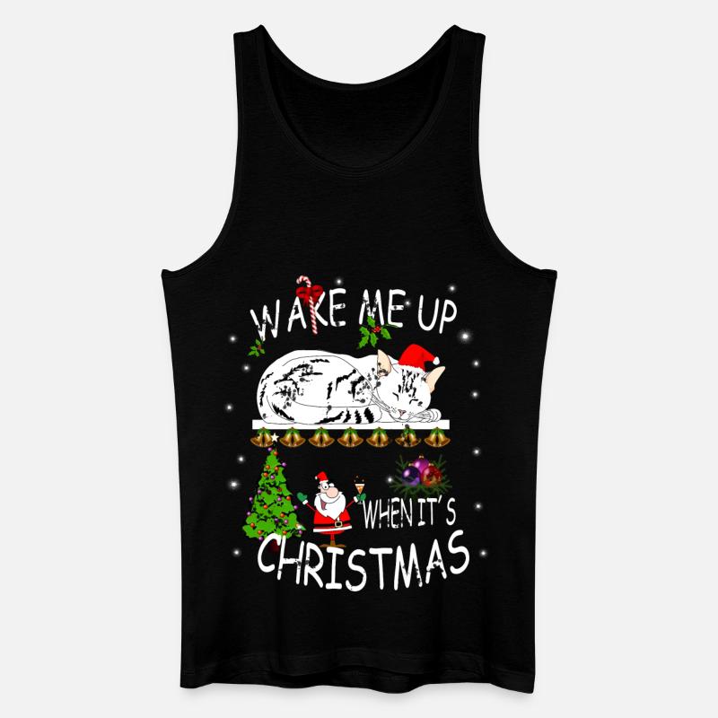 Frohes Fest mit Katze - Männer Bio Tank Top - Schwarz