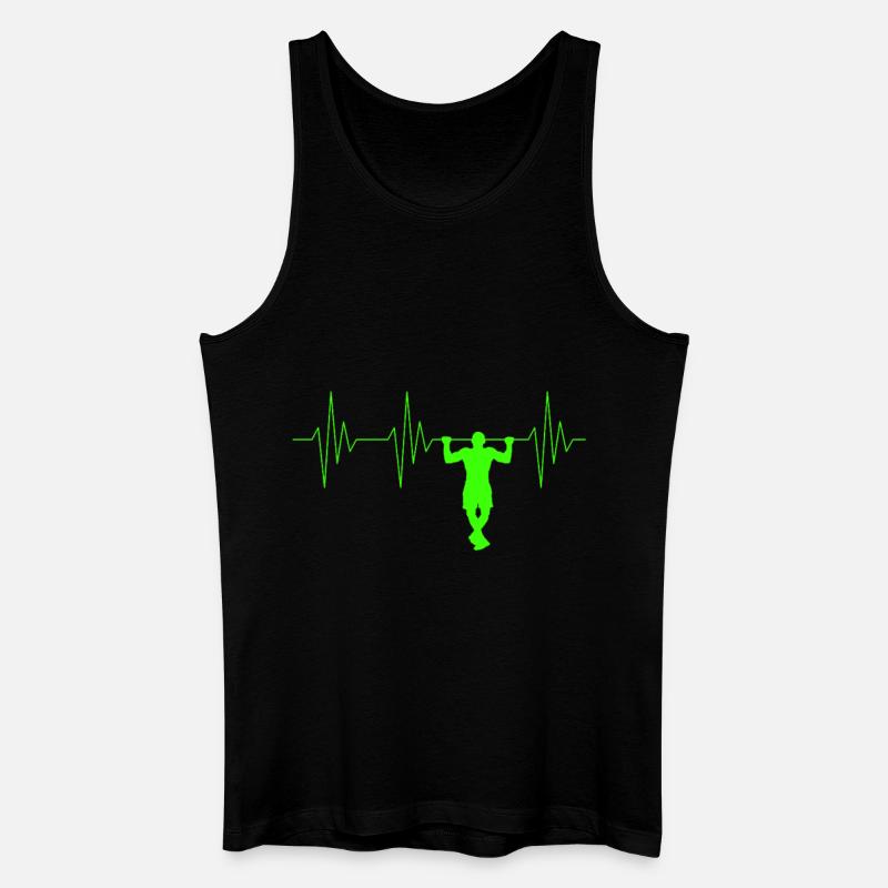 Klimmzug Herzschlag - Männer Bio Tank Top - Schwarz