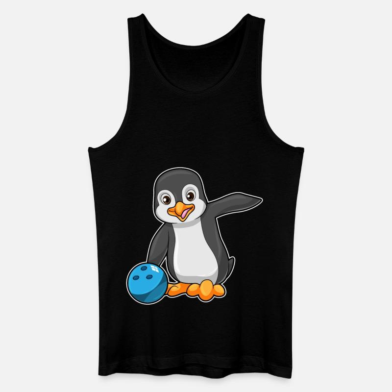 Pinguin Bowling Bowlingkugel - Männer Bio Tank Top - Schwarz