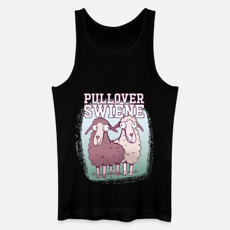 Pulloverswiene Plattdeutsch Ostfriesisch Schafe - Männer Bio Tank Top - Schwarz