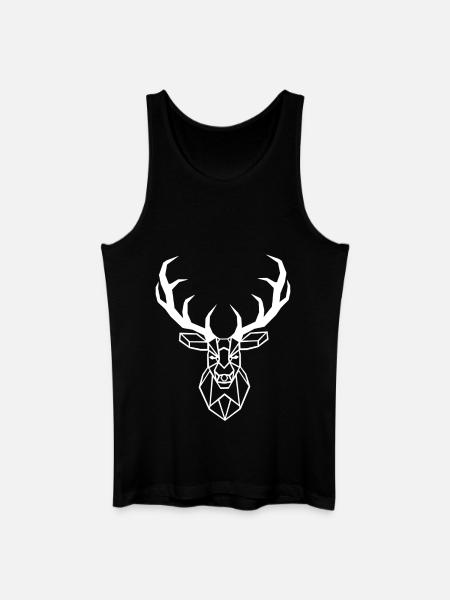 White Geometric Deer - Men’s Organic Tank Top - black