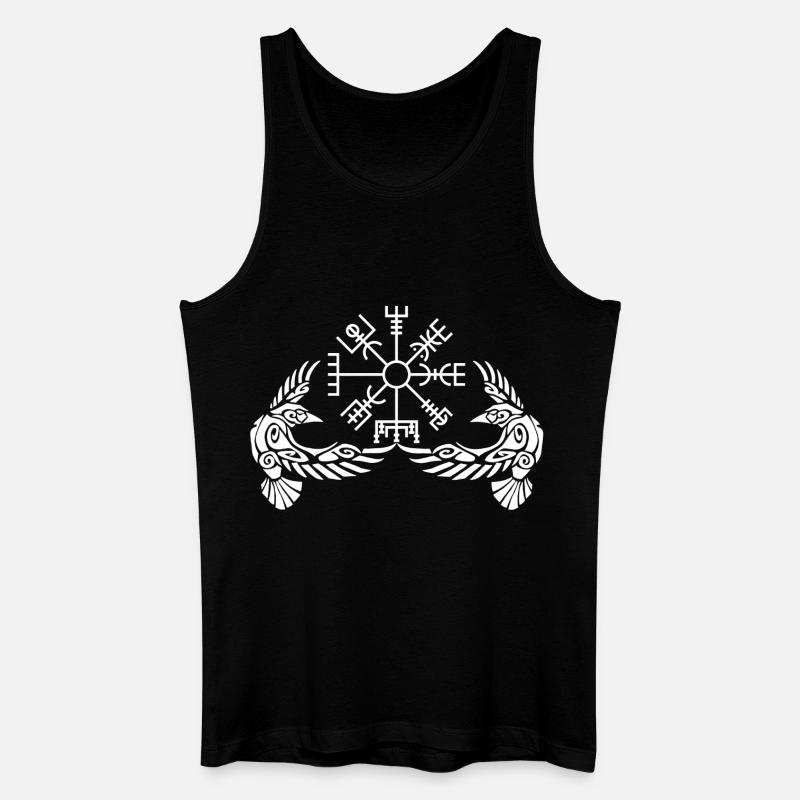 Weiße Krähen und Wikingerkompass - Männer Bio Tank Top - Schwarz
