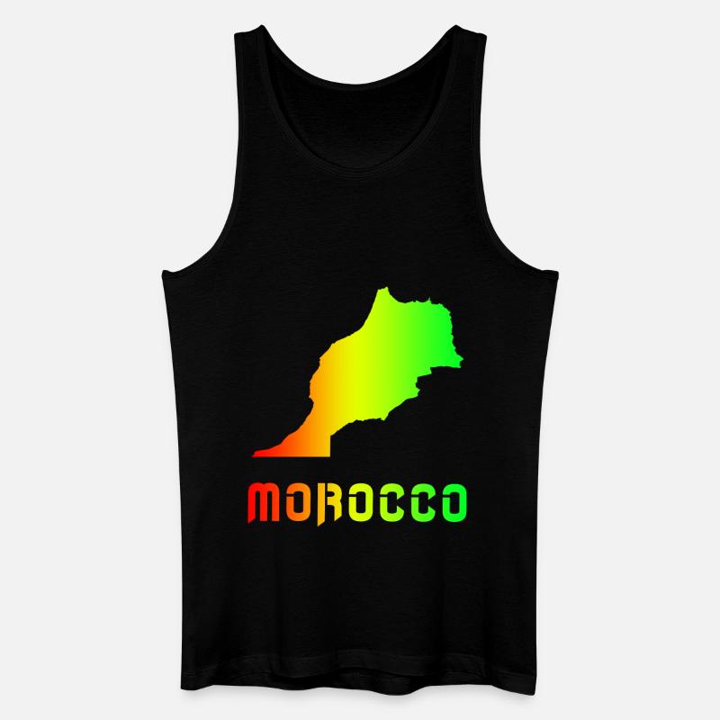Morocco Rainbow Maps Design / Gift - Men’s Organic Tank Top - black