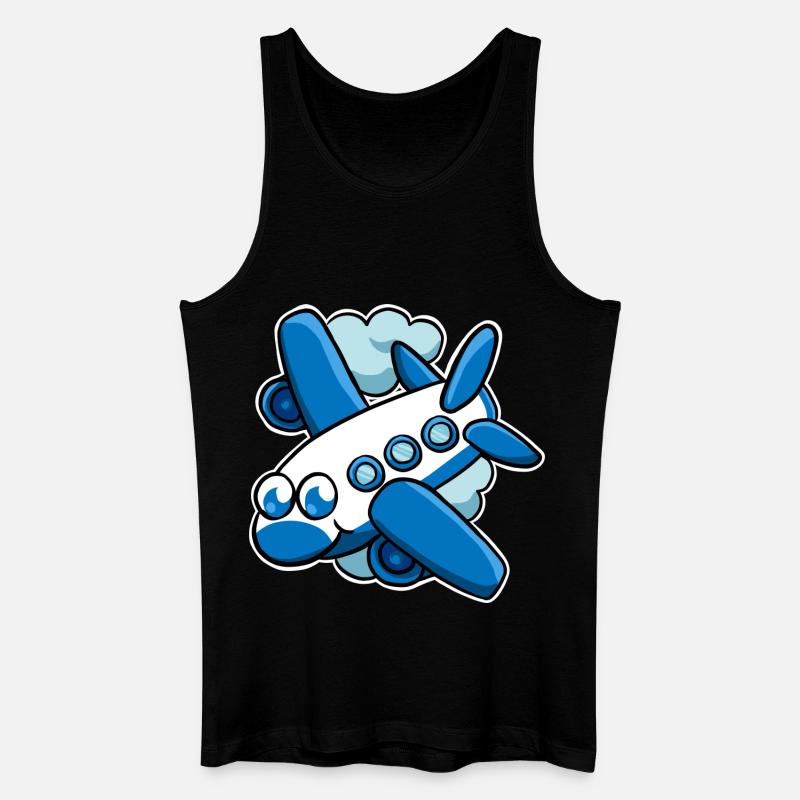 Flugzeug - Männer Bio Tank Top - Schwarz
