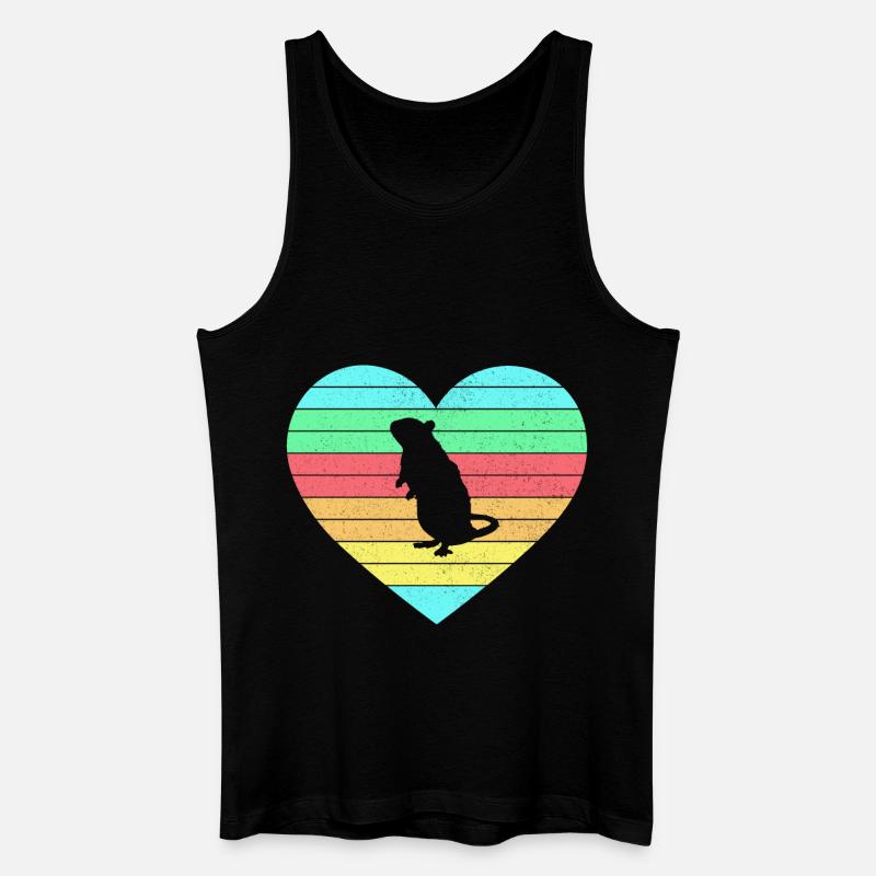 Maus Herz Design mit Regenbogen / Geschenk - Männer Bio Tank Top - Schwarz