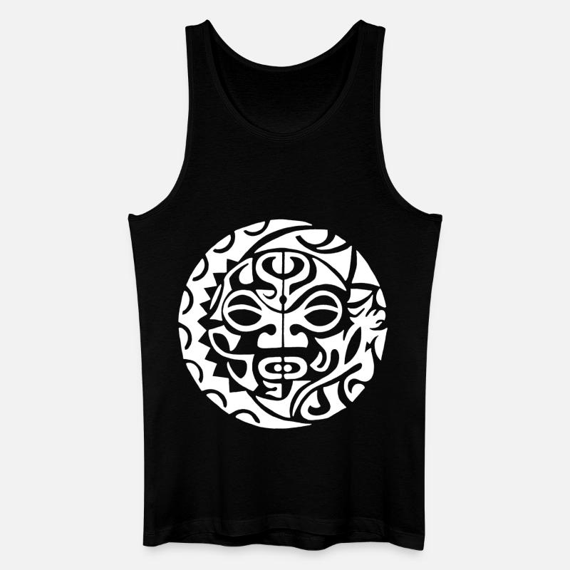 Polynesische Todeskopf weiß - Männer Bio Tank Top - Schwarz