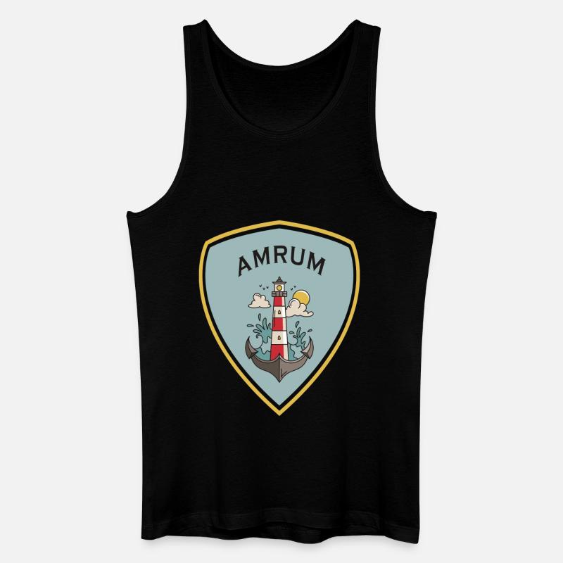 Amrum Leuchtturm Wappen - Männer Bio Tank Top - Schwarz