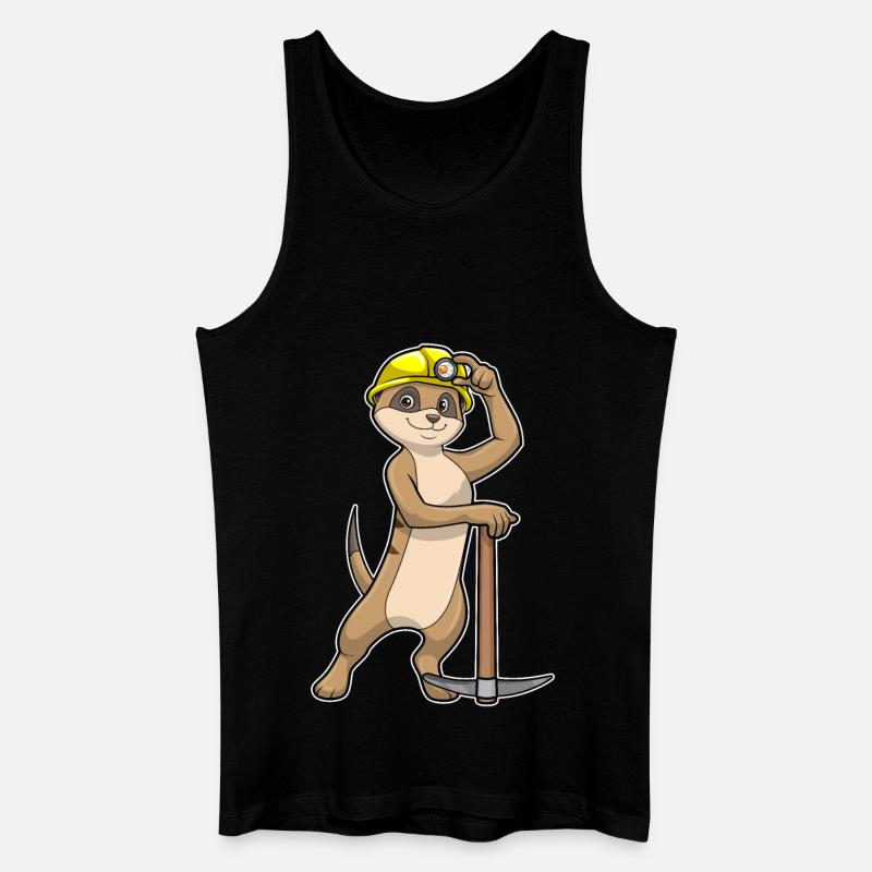Suricate comme mineur avec pioche - Débardeur bio Homme - noir