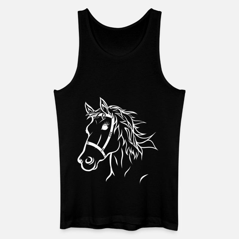Pferdekopf illustration Pferd - Männer Bio Tank Top - Schwarz