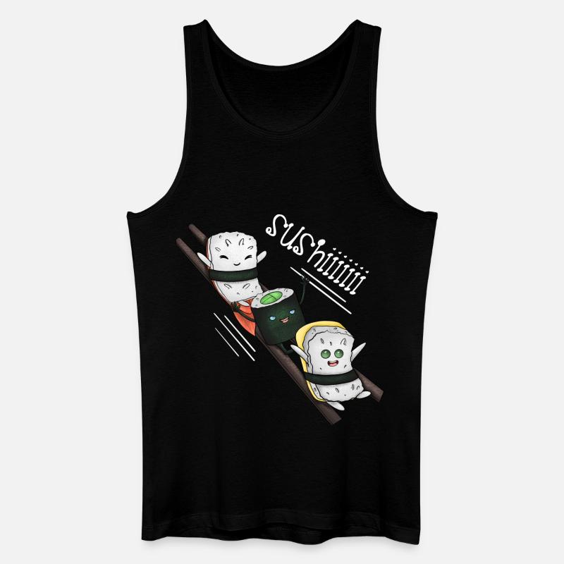 Sushi-Schlitten - Männer Bio Tank Top - Schwarz