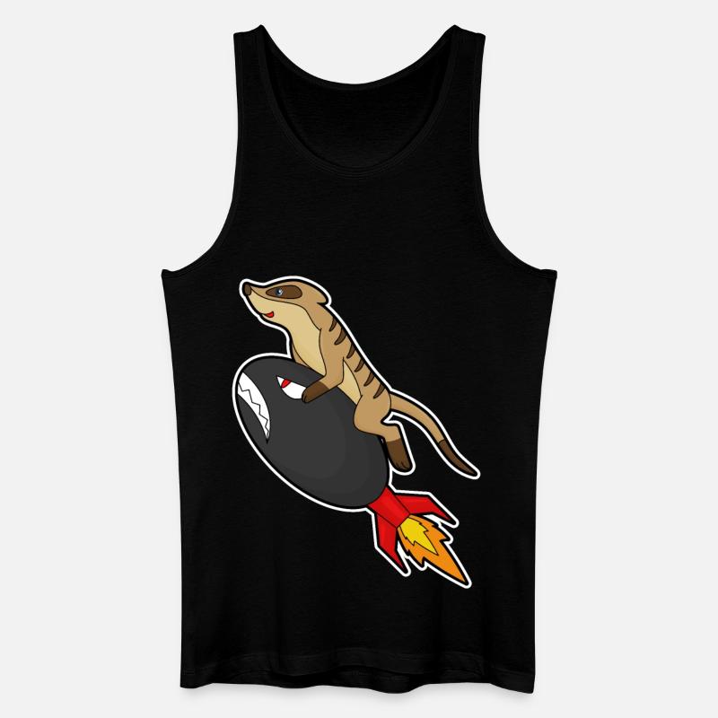 Erdmännchen Rakete - Männer Bio Tank Top - Schwarz