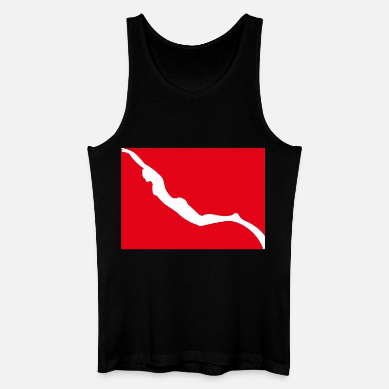 Freitauchflagge mit Mädchen Freediver - Männer Bio Tank Top - Schwarz