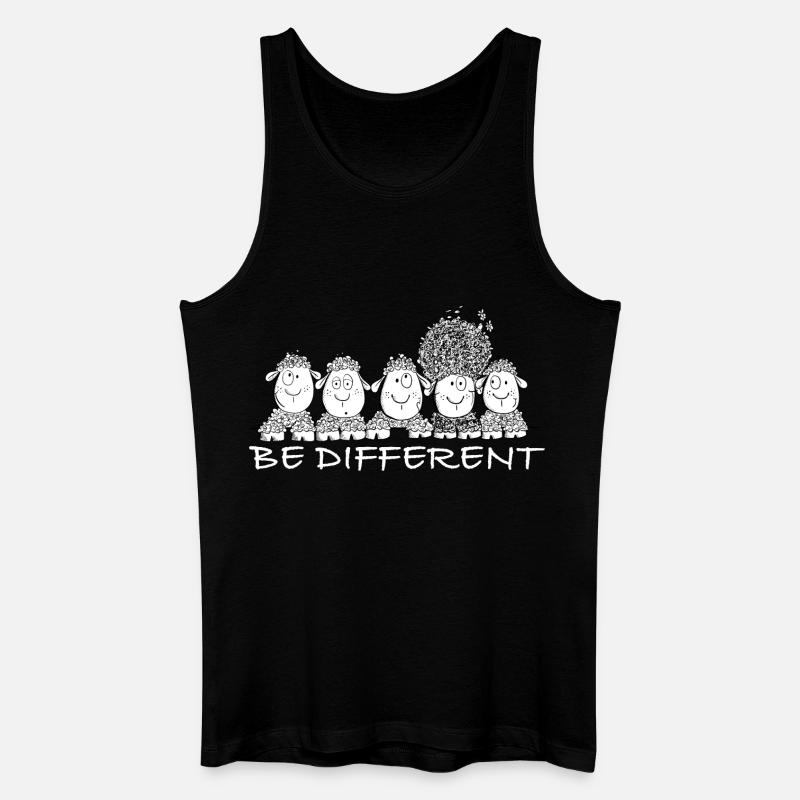 Be Different Schafe mit Spruch - Männer Bio Tank Top - Schwarz