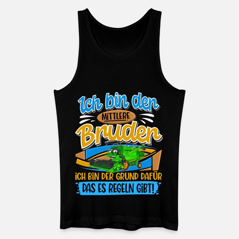 Mähdrescher Mittlerer Bruder - Männer Bio Tank Top - Schwarz