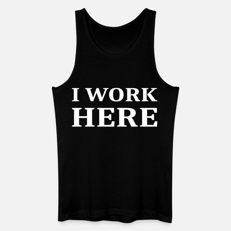 I work here - Men’s Organic Tank Top - black