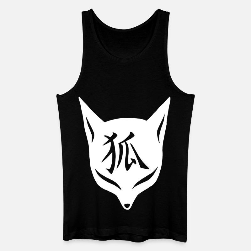 Weißer Manga Fuchs - Männer Bio Tank Top - Schwarz