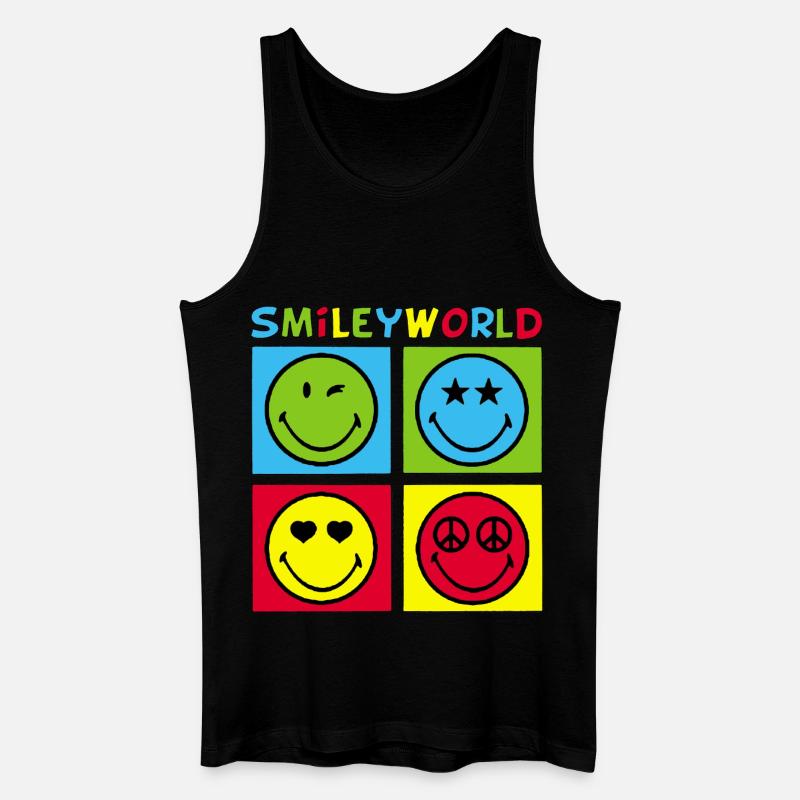 Smileys und vierfarbig - Männer Bio Tank Top - Schwarz