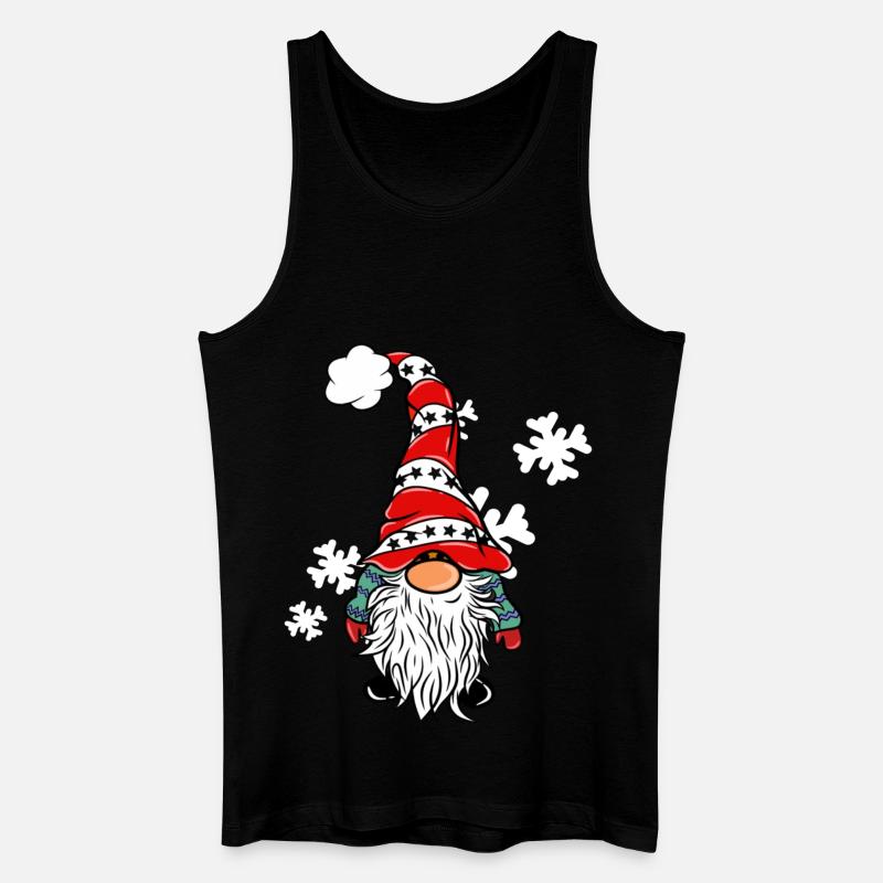 Weihnachts Wichtel mit Schneeflocken - Männer Bio Tank Top - Schwarz