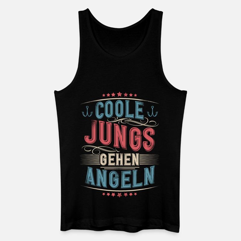 Angeln Angler Jungs Cool - Männer Bio Tank Top - Schwarz