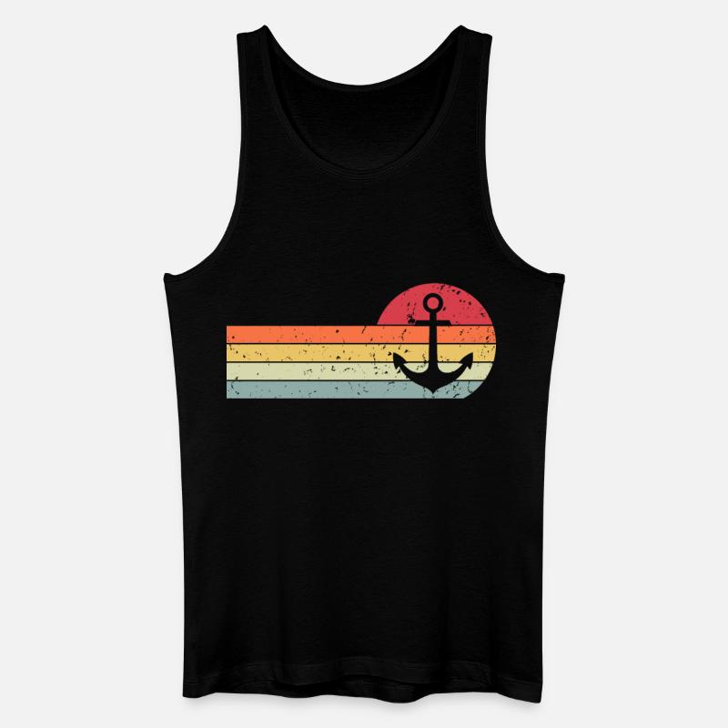 Anker - Männer Bio Tank Top - Schwarz