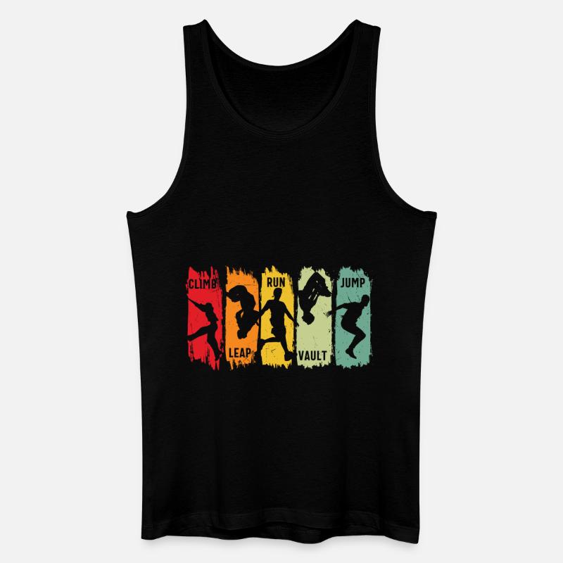 Parkour Fri Løb Stigning Spring Løb Spring Spring Spring Spring - Økologisk tanktop til mænd - sort