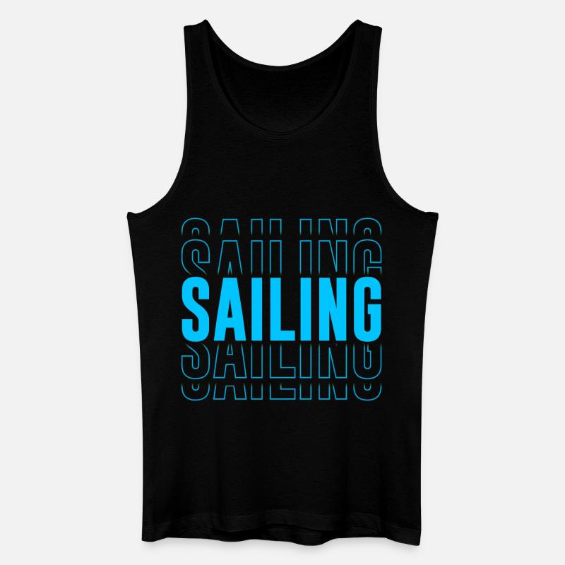 Segeltypografie - Text gestapelt - Männer Bio Tank Top - Schwarz