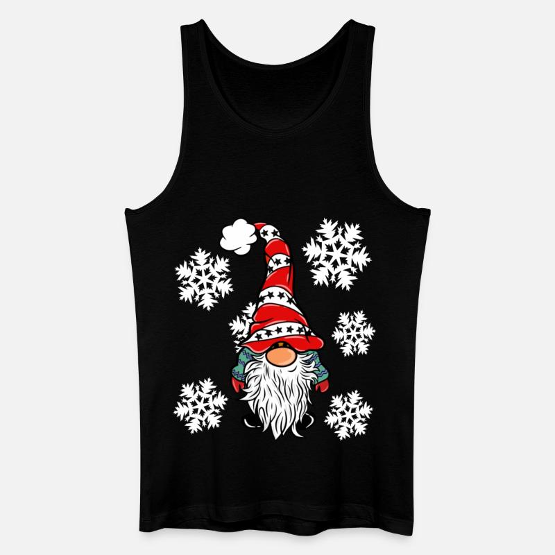 Wichtel mit Schneeflocken - Männer Bio Tank Top - Schwarz