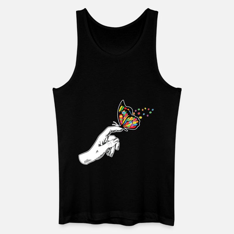 Schmetterling Autismus Bewusstsein - Männer Bio Tank Top - Schwarz