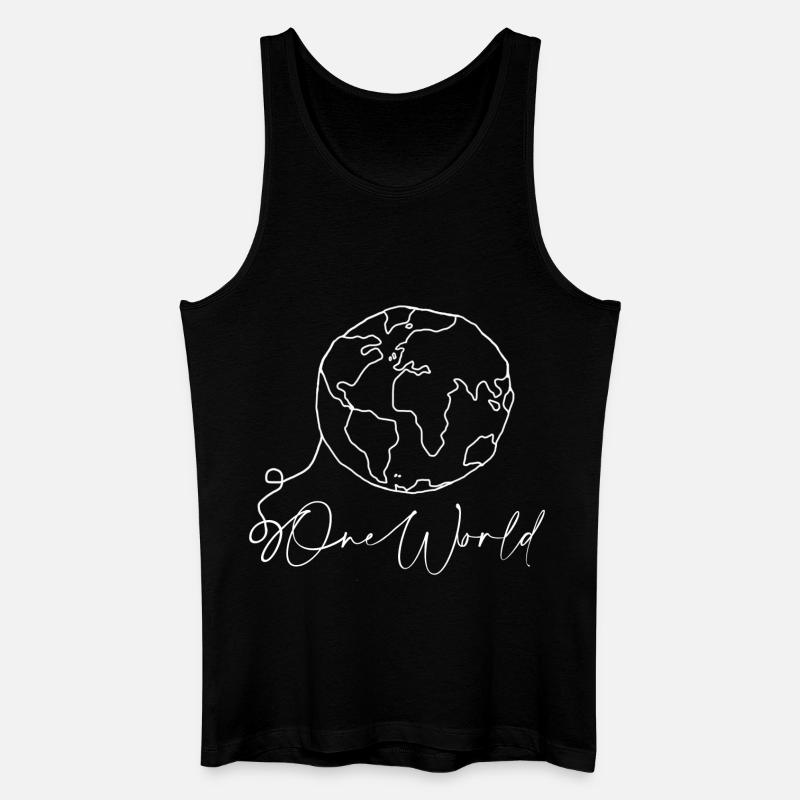 World - Männer Bio Tank Top - Schwarz