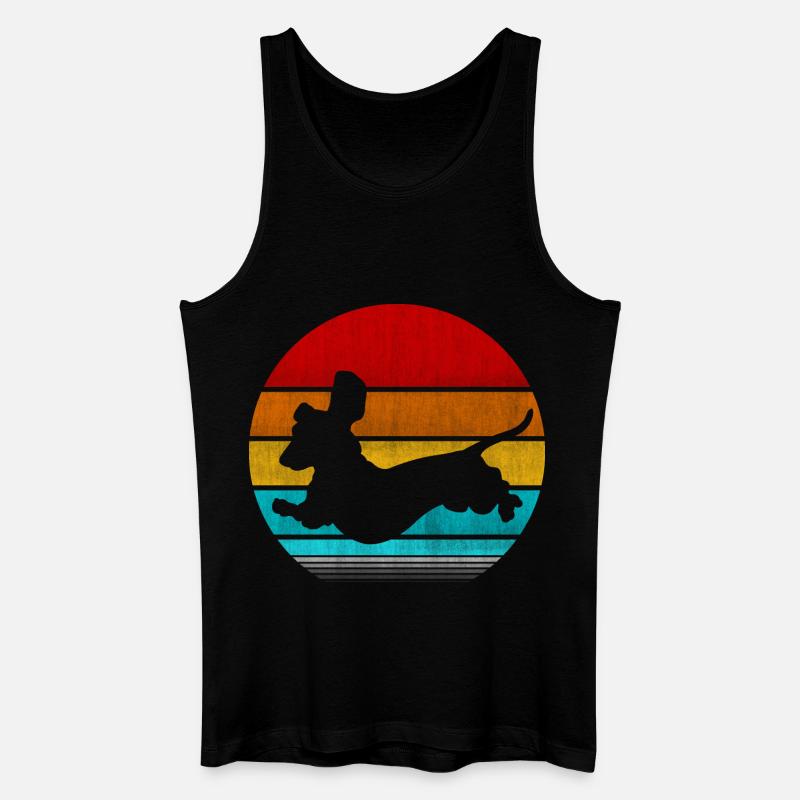 Retro Vinatge Dackel - Männer Bio Tank Top - Schwarz