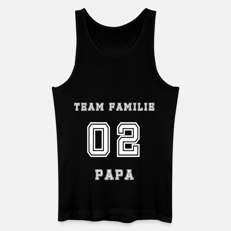 Team Family Papa 02 Numeric Logo - Männer Bio Tank Top - Schwarz