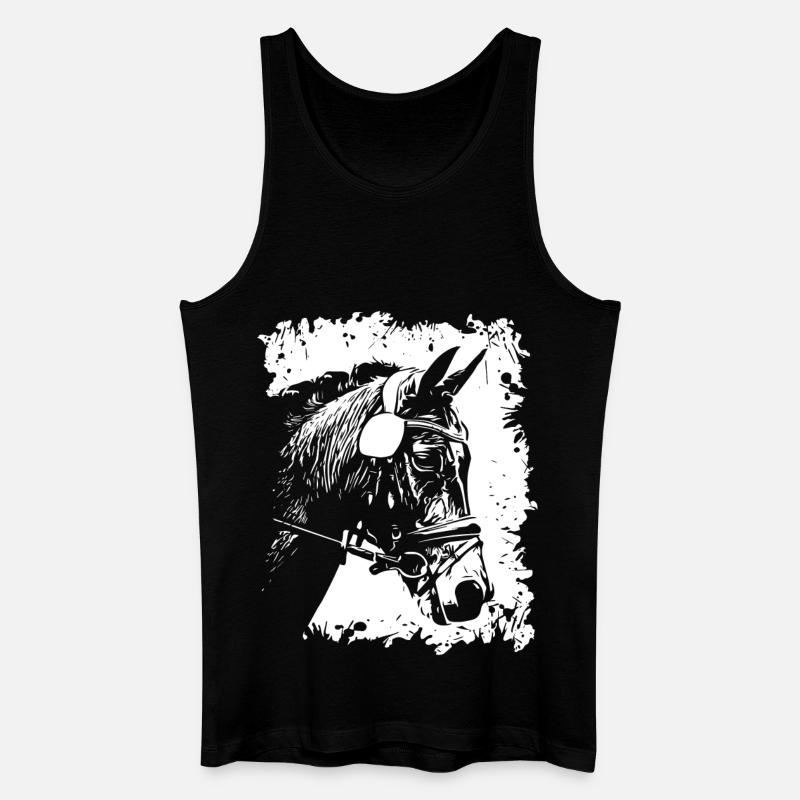 Pferd - Männer Bio Tank Top - Schwarz