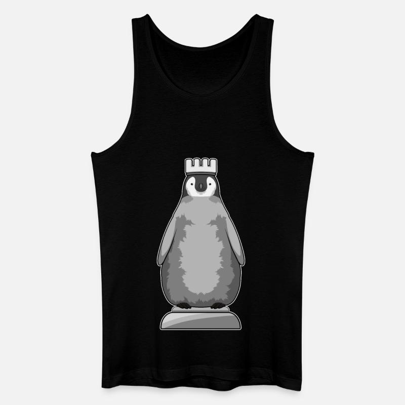 Pinguin als Schachfigur König - Männer Bio Tank Top - Schwarz