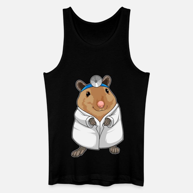 Ratte als Arzt mit Arztkittel - Männer Bio Tank Top - Schwarz