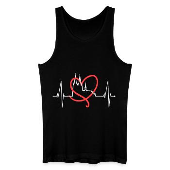 Köln Skyline Herzschlag Herz Kölsch Liebe Kölner - Männer Bio Tank Top - Schwarz - Vorne