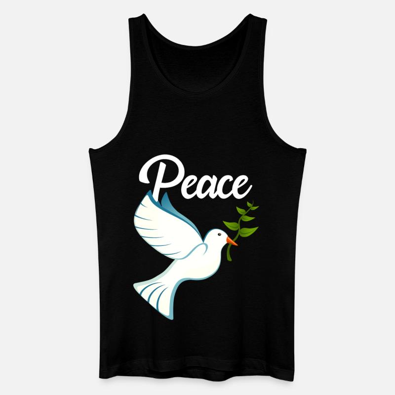 PEACE Friedenstaube - Männer Bio Tank Top - Schwarz