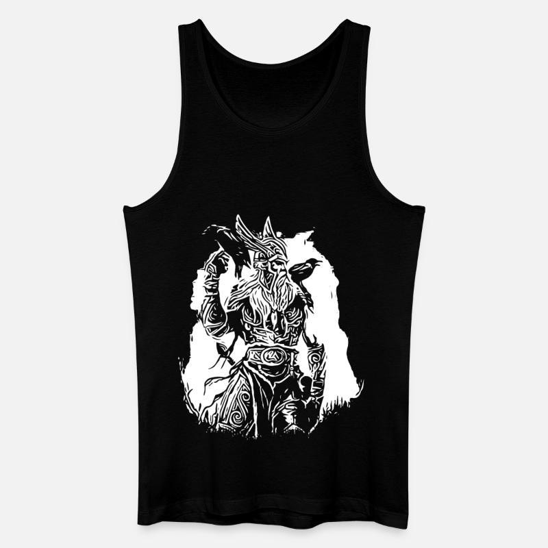 Wikinger mit Raben - Männer Bio Tank Top - Schwarz