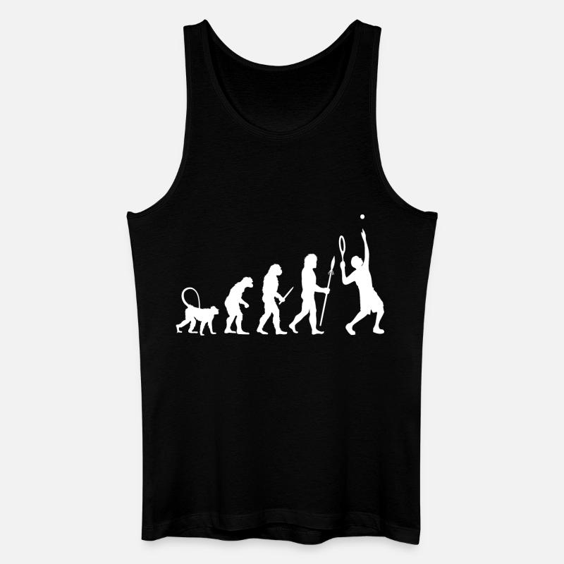 Tennis Evolution - Männer Bio Tank Top - Schwarz