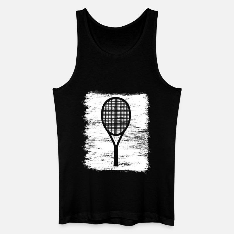 Tennisschläger - Männer Bio Tank Top - Schwarz